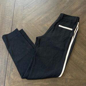 DKNY Womens Black Pants with White Accent